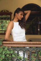 D'muri The Lace Layered Cowl Blouse editorial, romantic layered lace for women