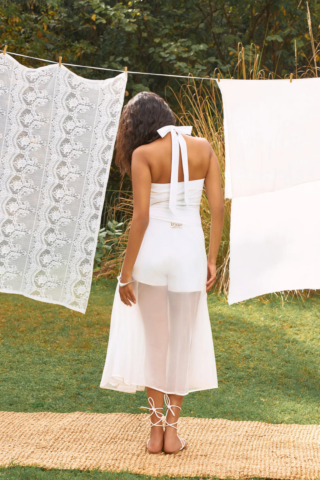 D'muri The Balletiere Ensemble back view of delicate two-piece ballerina set