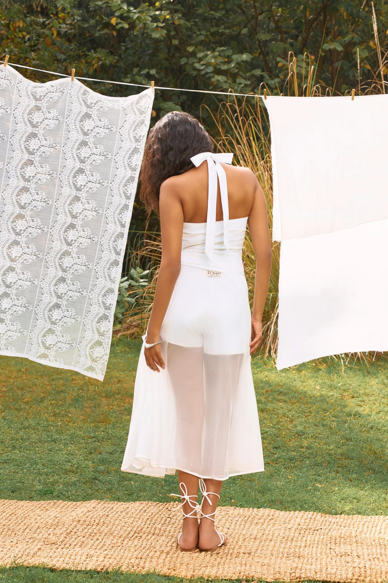 D'muri The Balletiere Ensemble back view of delicate two-piece ballerina set