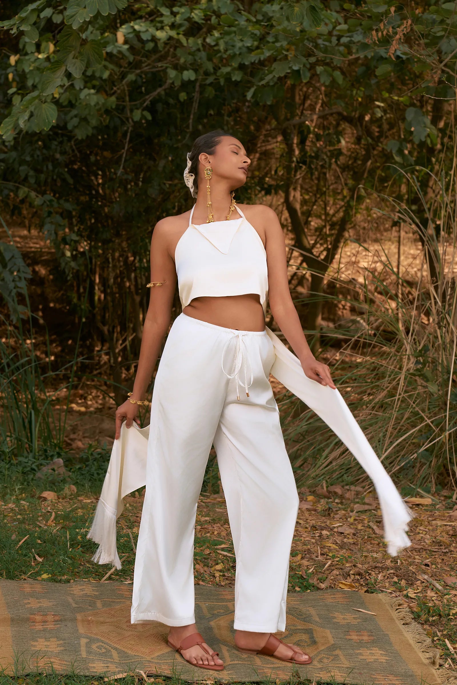 D'muri The Pallor Blouse editorial, tonal dressing for the modern Indian woman