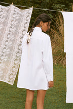 D'muri The Savile Shirt Dress back view showing structured collar and button placket
