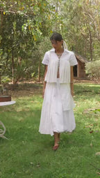 D'muri The Pavilion Skirt architectural pavilion skirt in motion, full dome silhouette